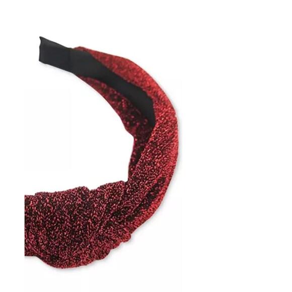 Shiny Red Holiday Headband Women's Hair Fashion Elegant Chic Hairband Style NEW - Picture 5 of 6